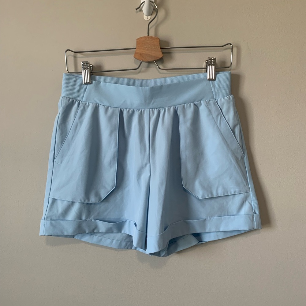 Sky Blue High Waist Women's Shorts